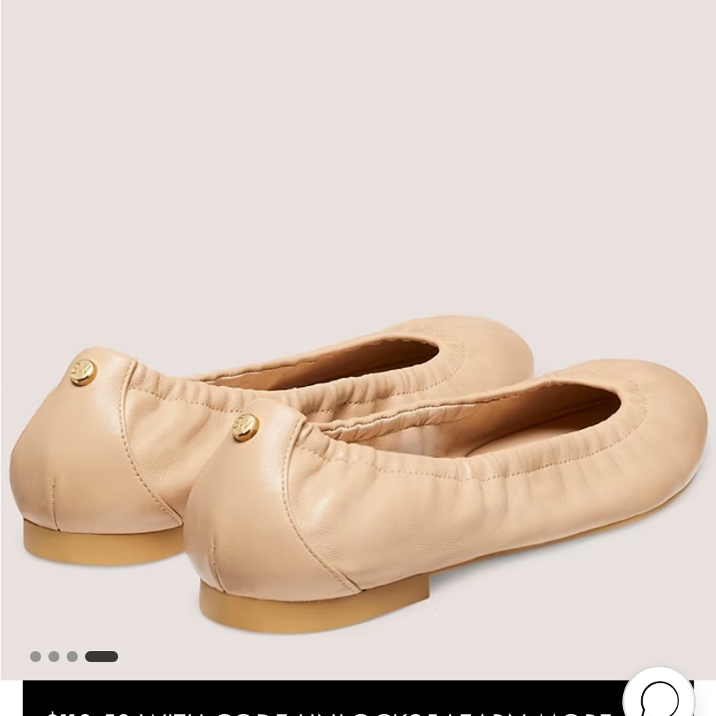 Stuart Weitzman Cream And Tan Flats